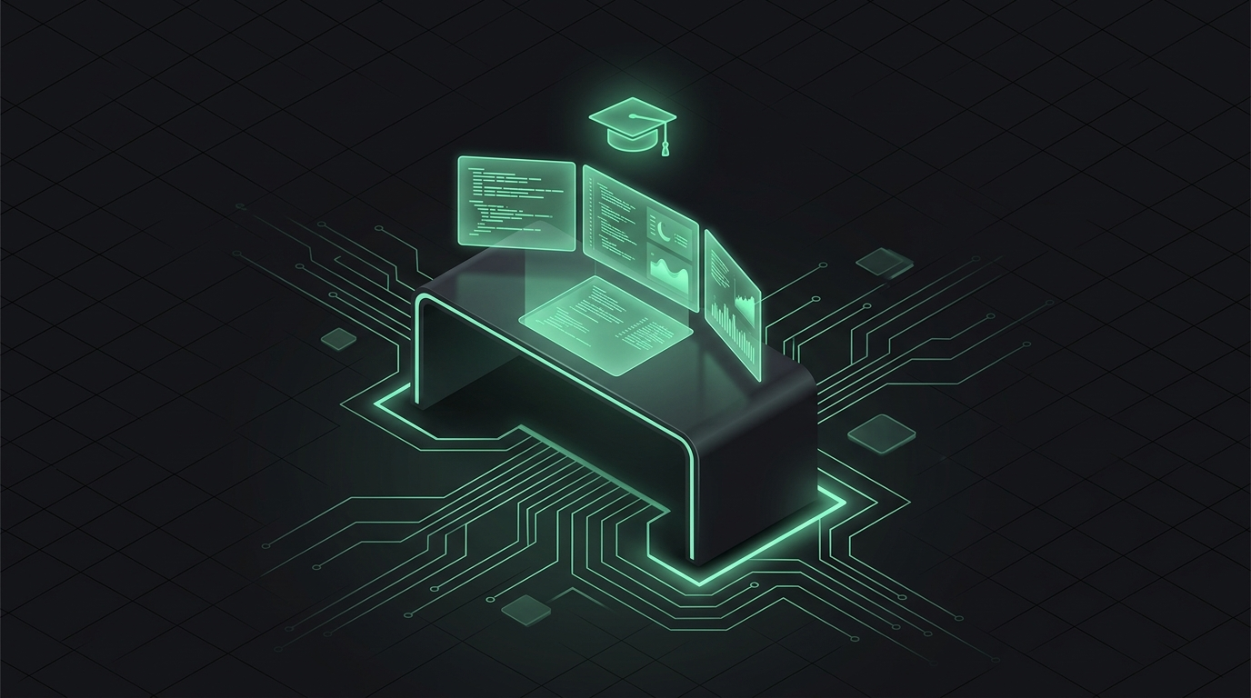 Terminal-style illustration of hands-on AI training